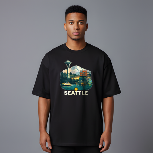 Seattle Tee — Front (Black)