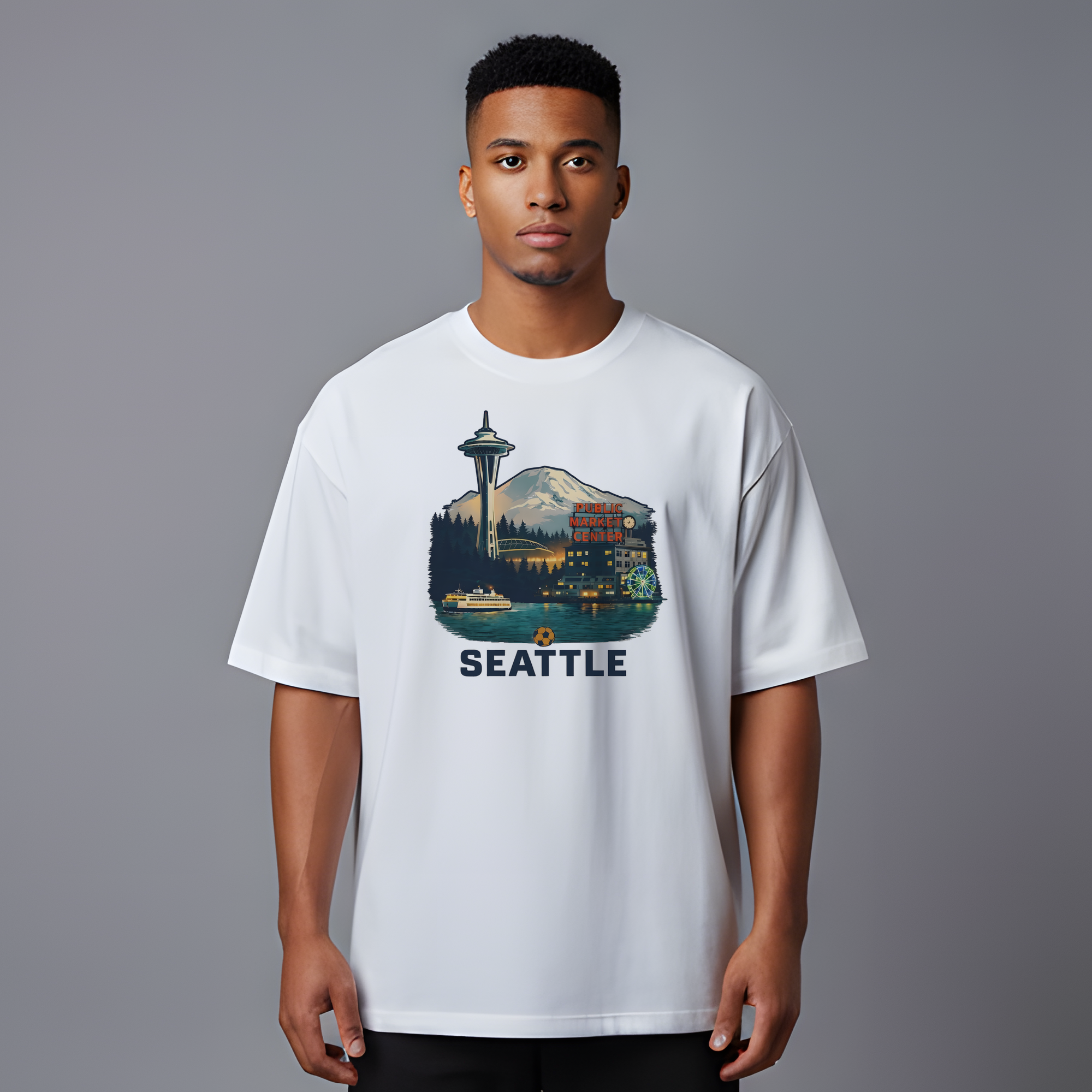 Seattle Tee — Front (White)