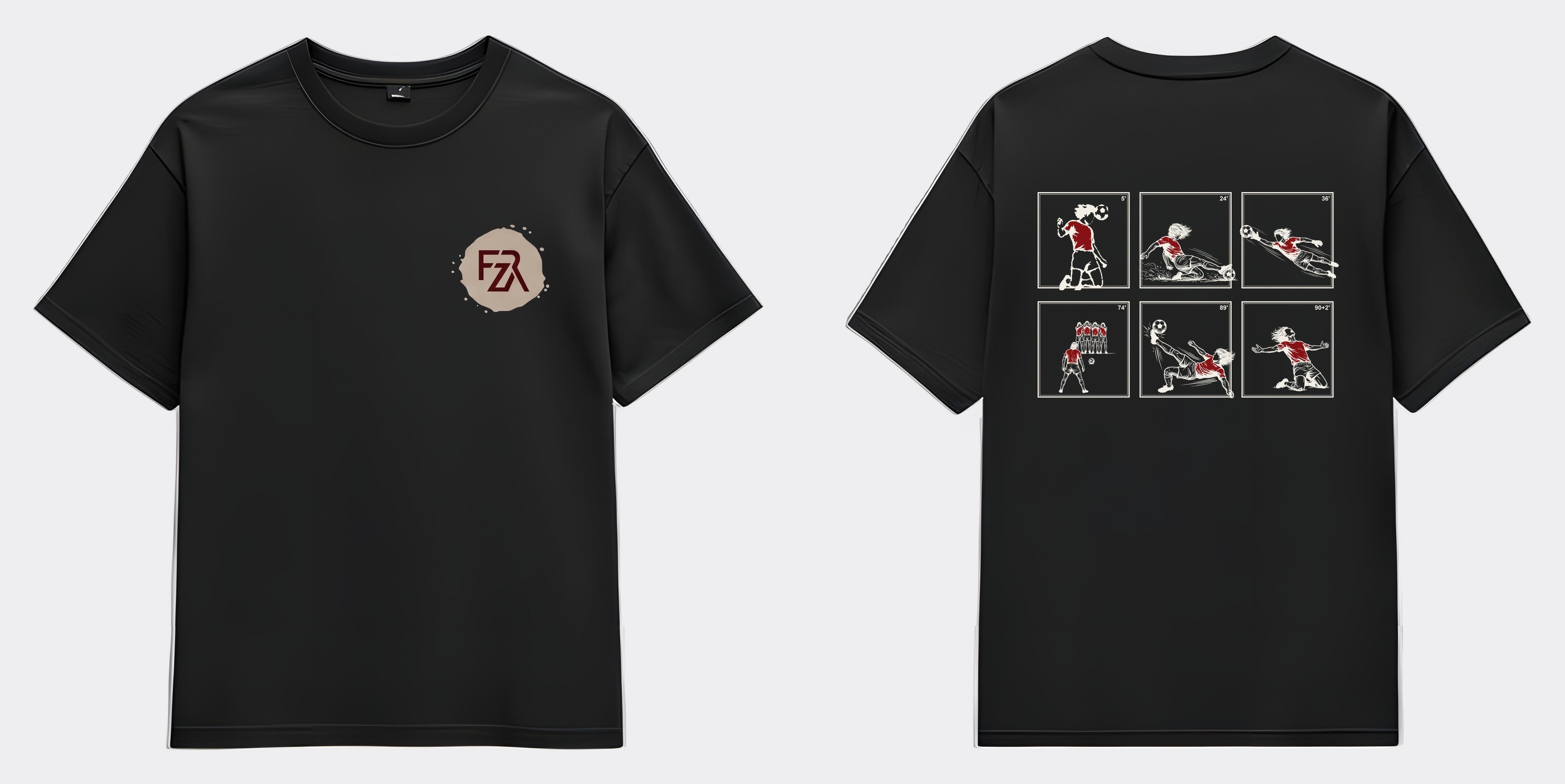 FRZA Actions Tee — Black flat sheet