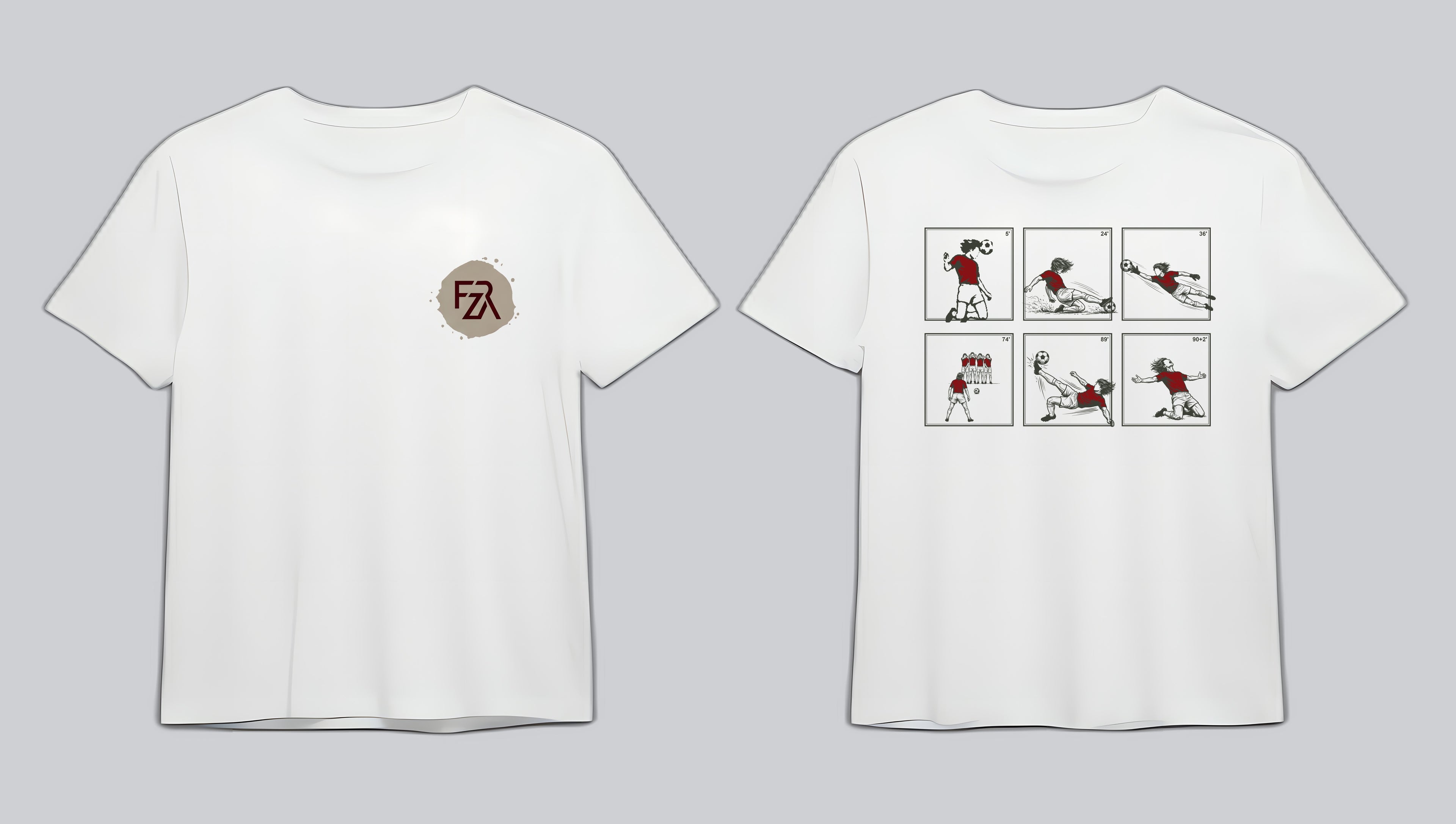FRZA Actions Tee — White flat sheet