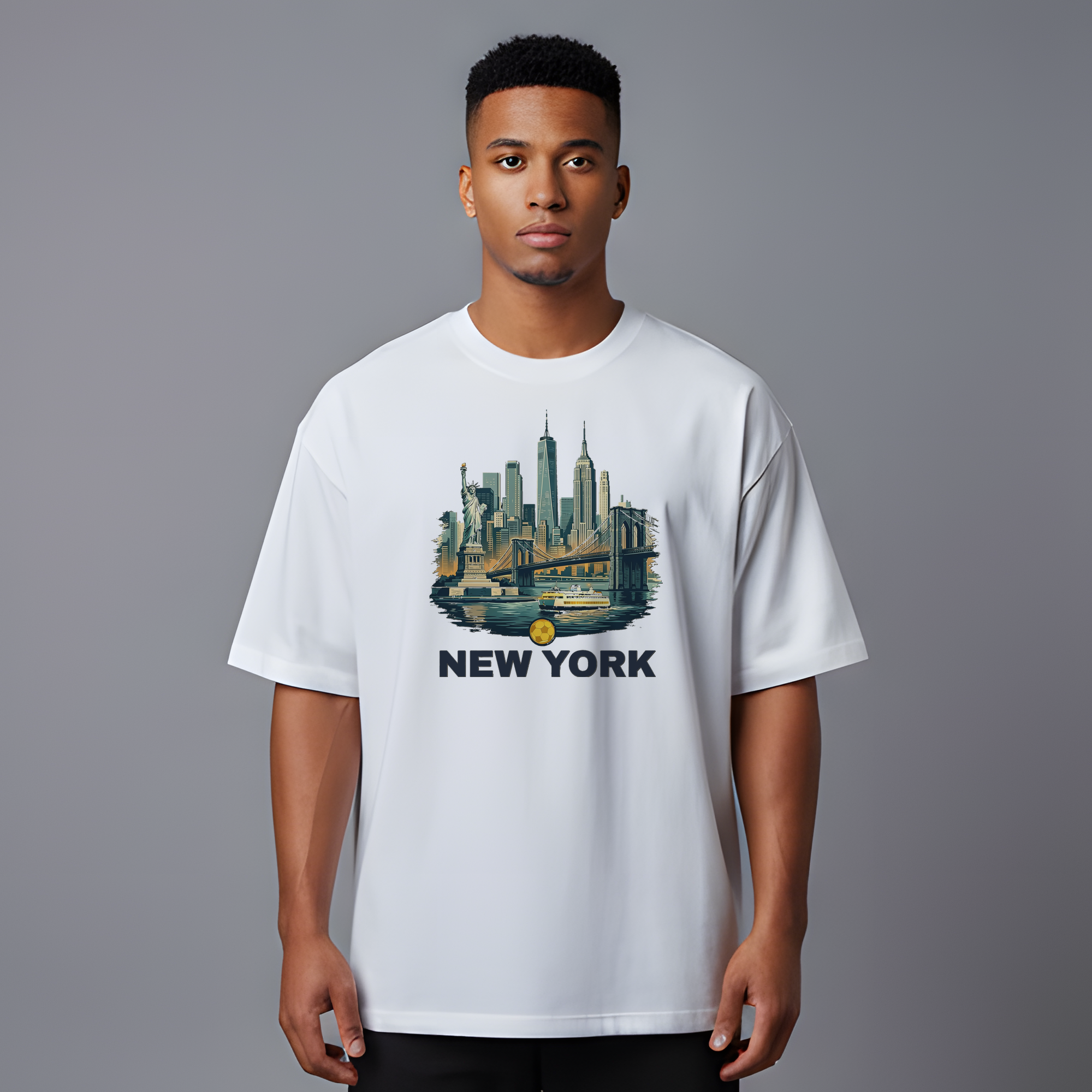 New York Tee - White front