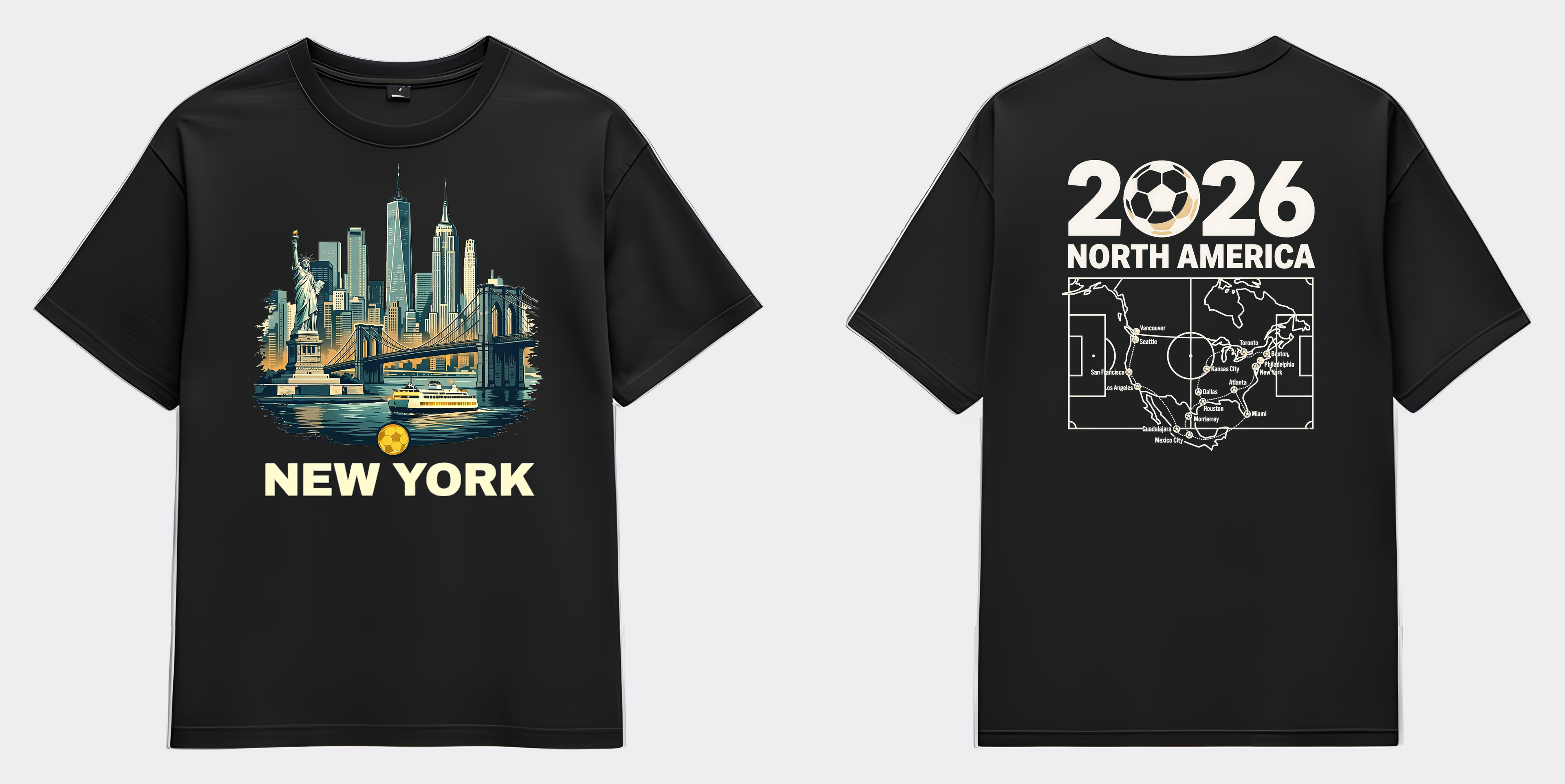 New York Tee - Black front and back