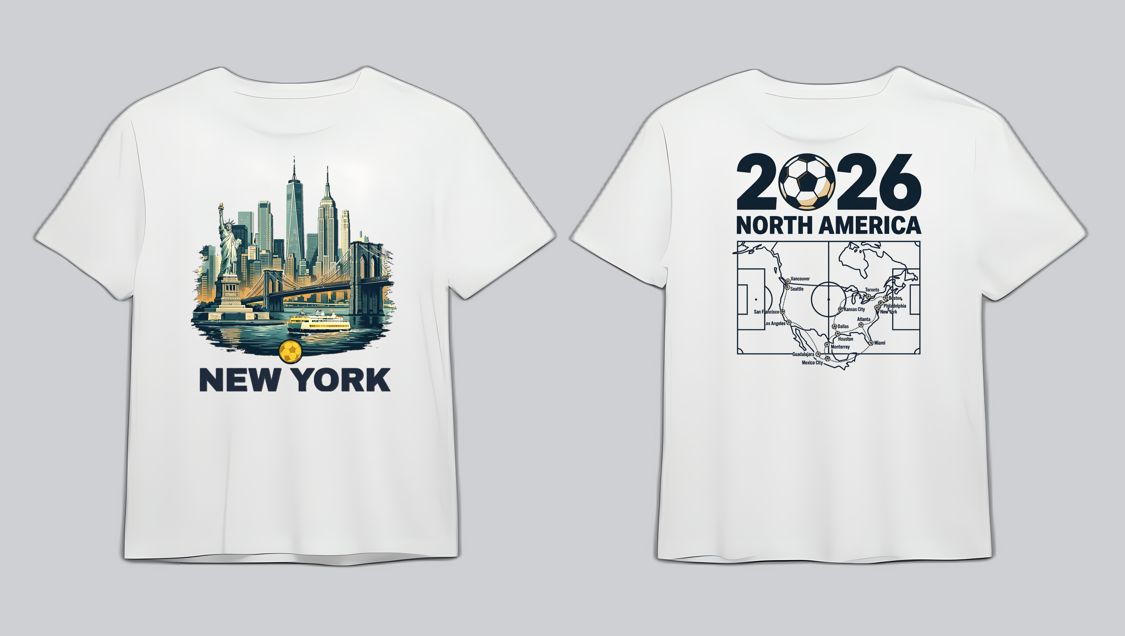 New York Tee - White front and back