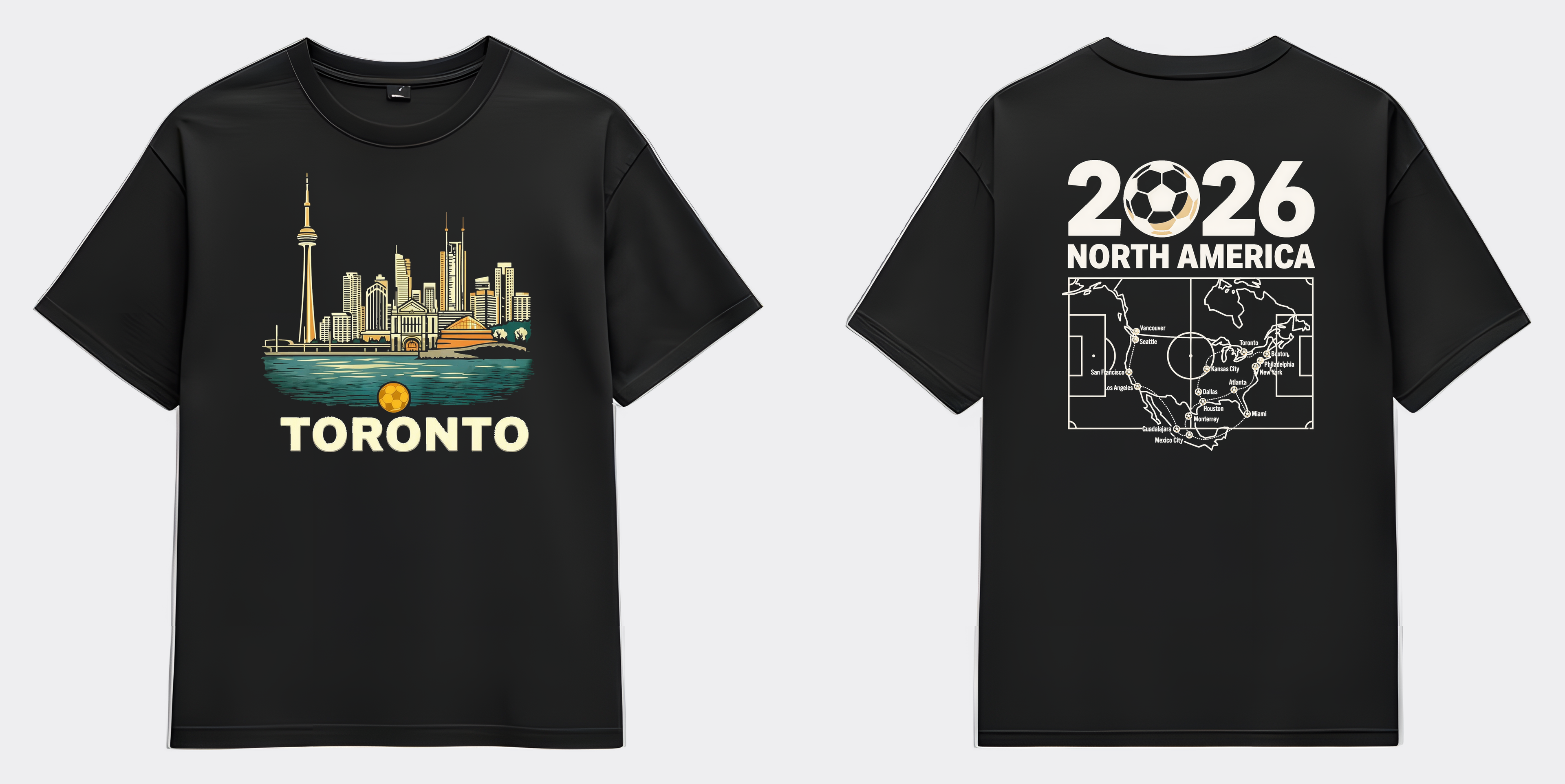 Toronto Tee - Black front and back
